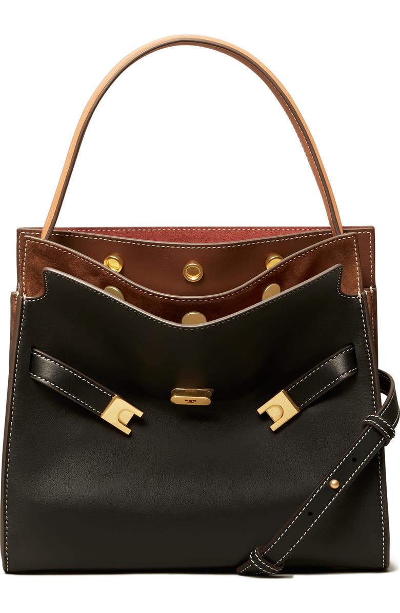 Tory Burch Lee Radziwill Small Leather Double Bag, Main, color,