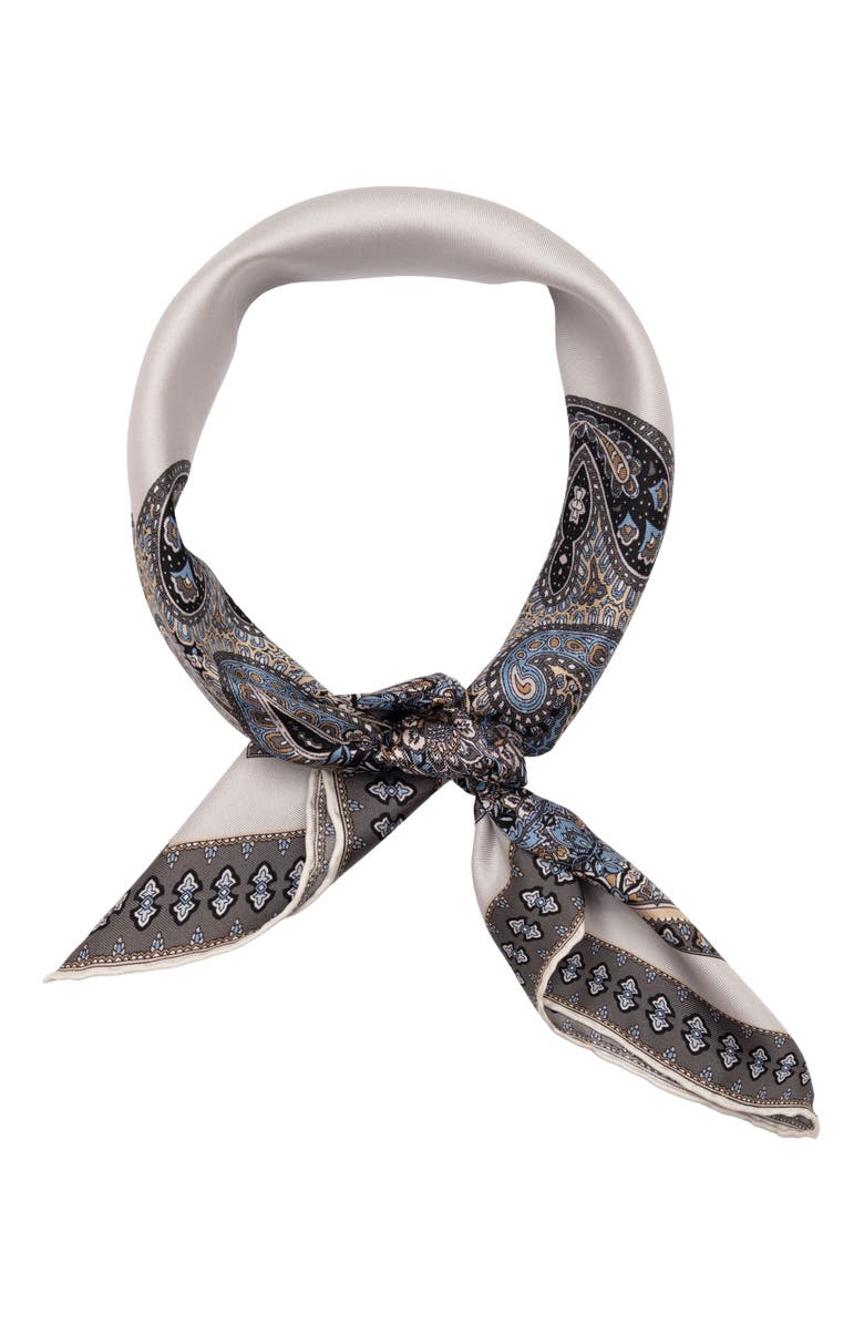 Elizabetta Marcello - Silk Neckerchief for Men, Alternate, color, Grey And Blue