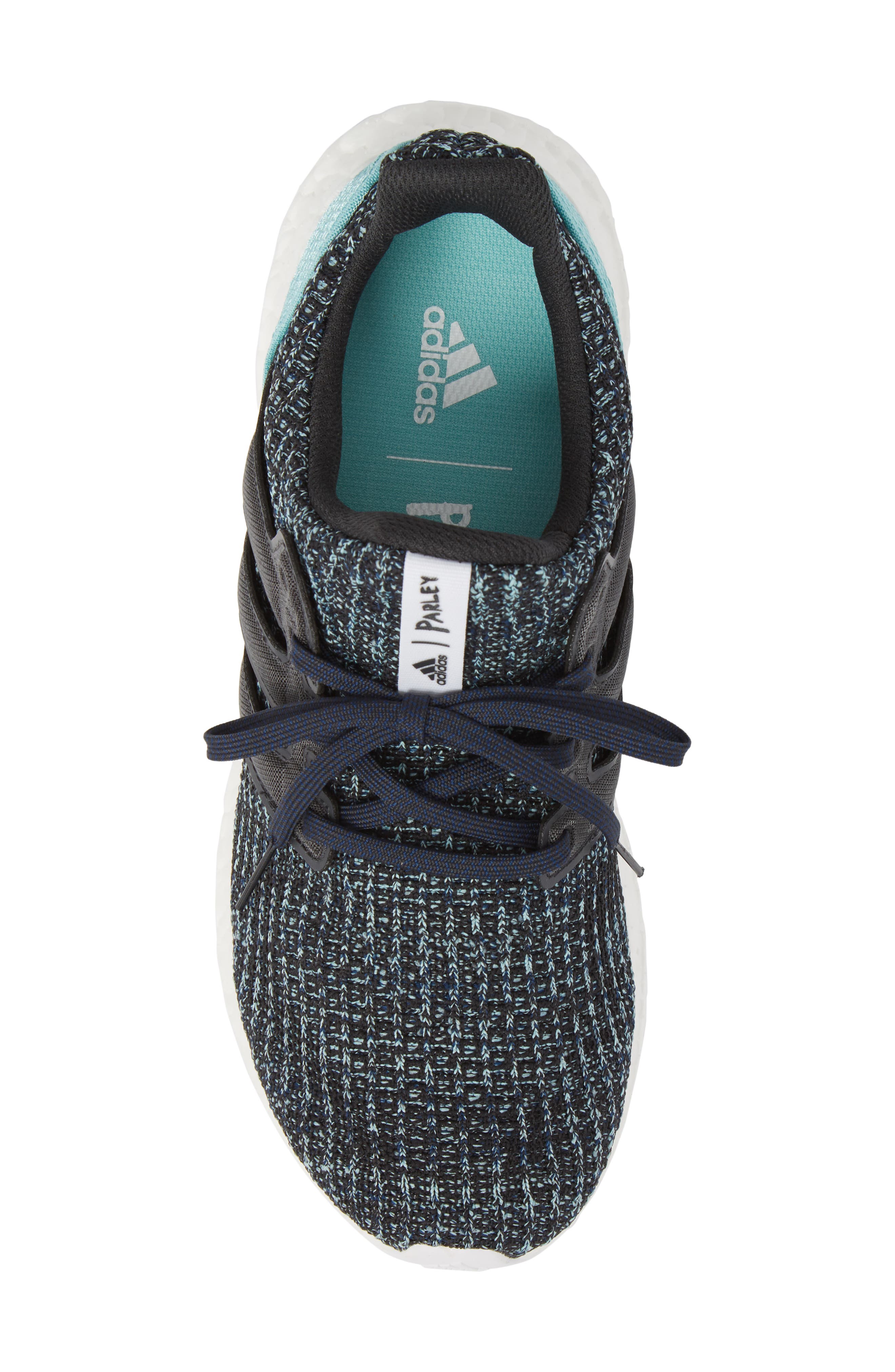 x Parley UltraBoost Running Shoe, Alternate, color, CARBON / BLUE SPIRIT
