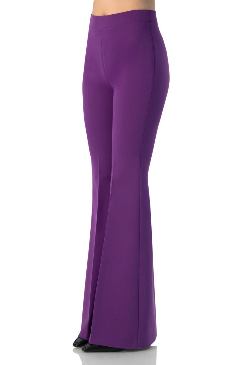 IVONNE Flared Pants with Back Pleats, Alternate, color, Purple
