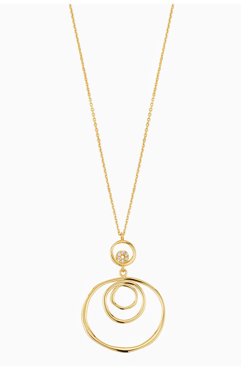 Oradina 14K Yellow Gold Inner Circle Drop Necklace, Main, color, Yellow Gold