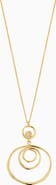 Oradina 14K Yellow Gold Inner Circle Drop Necklace