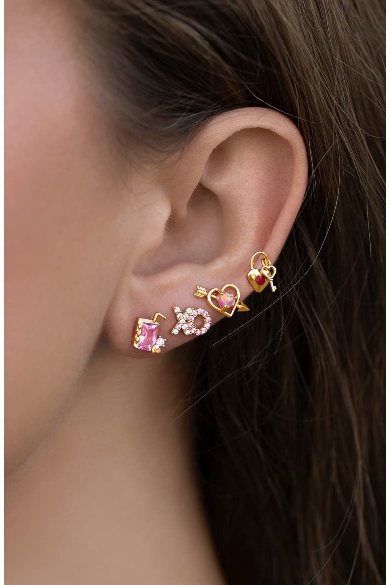 Tokens of Love Set of 4 Stud Earrings, Alternate, color, GOLD