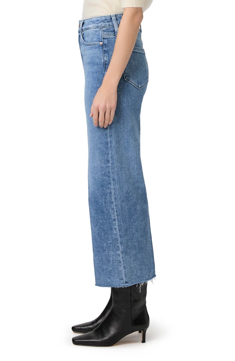 PAIGE Anessa High Waist Raw Hem Wide Leg Jeans, Alternate, color, 