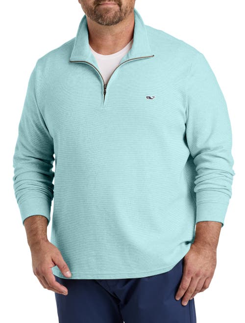 Vineyard Vines Saltwater Quarter Zip Long Sleeve Sweatshirt In Aqua Haze Heather