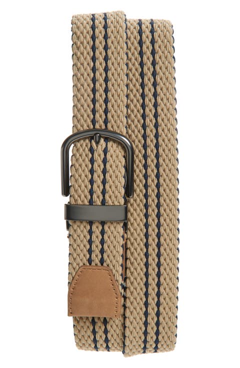 Stripe Reversible Stretch Woven Belt