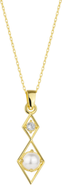 Spero London Sterling Silver Rhombus 3D Pearl Necklace