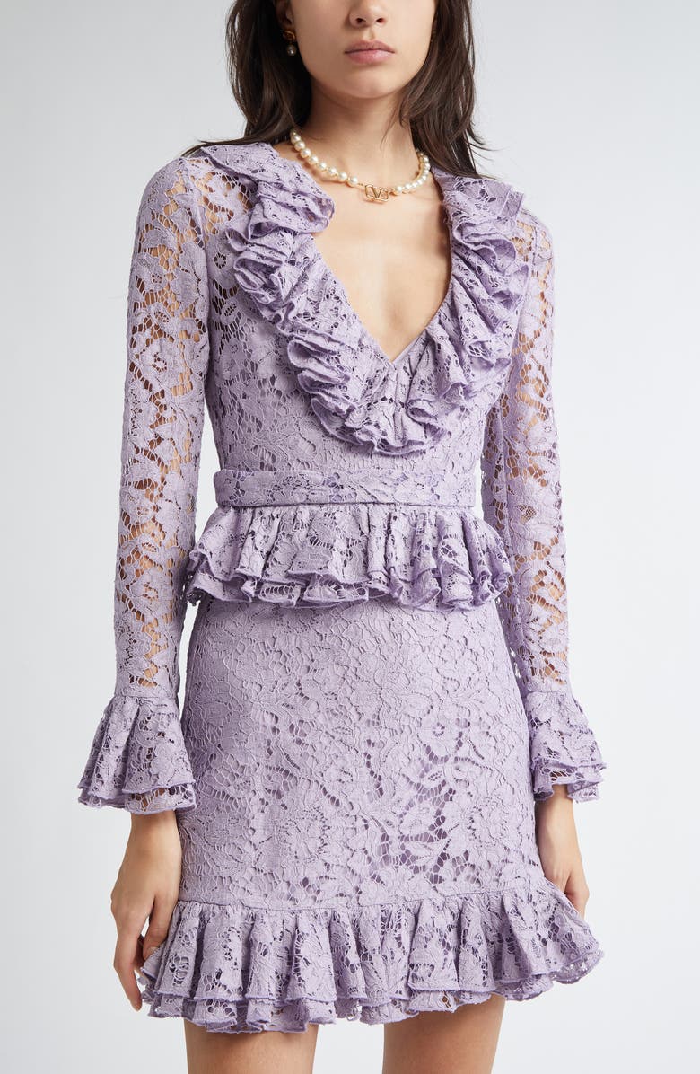 Valentino Garavani Guipure Lace Minidress, Alternate, color, 