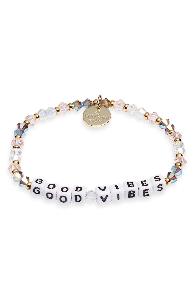 Little Words Project Good Vibes Stretch Bracelet, Main, color,