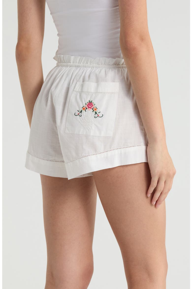 Orphee Cotton Pajama Shorts, Alternate, color, ECRU