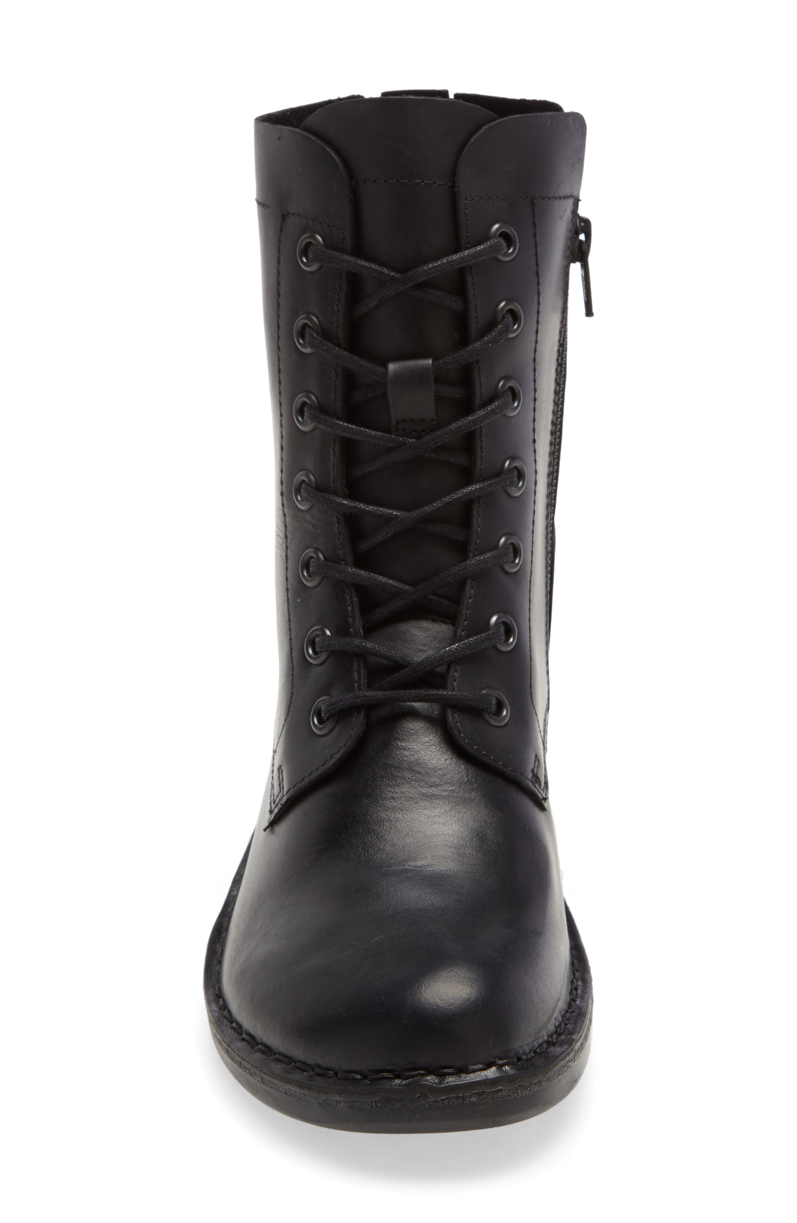 Fly London Milu Lace-Up Leather Boot, Alternate, color, Black Leather