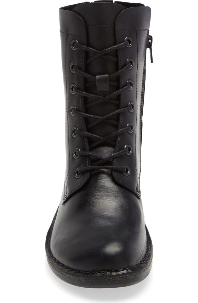Fly London Milu Lace-Up Leather Boot, Alternate, color, Black Leather