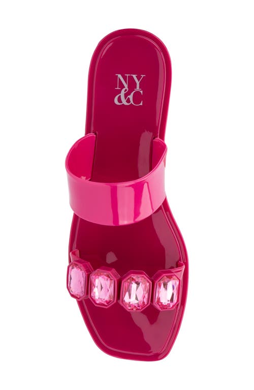 New York And Company Chantalle Jeweled Slide Sandal In Fuchsia