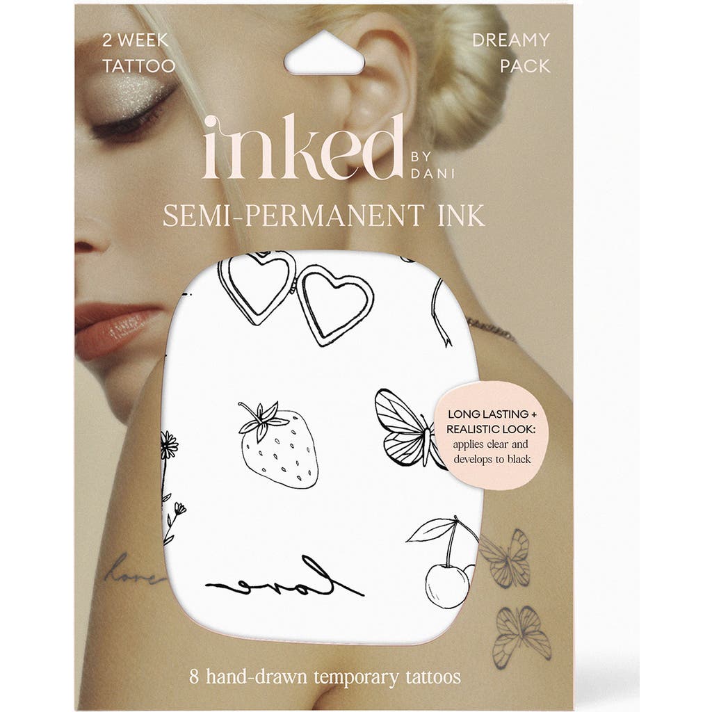 INKED by Dani Dreamy Semi-Permanent Ink 8-Pack Temporary Tattoos in Black  product