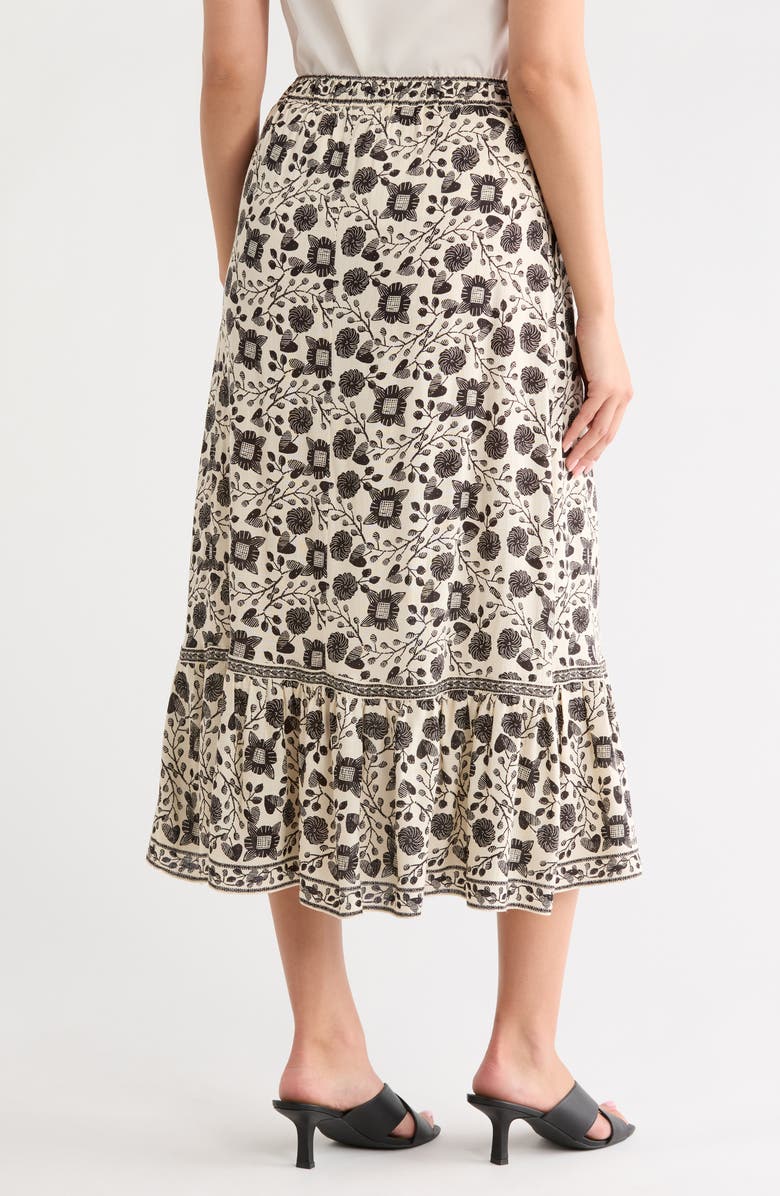 MAX STUDIO Button Front Maxi Skirt, Alternate, color, Crm/ Black Floral Hrts