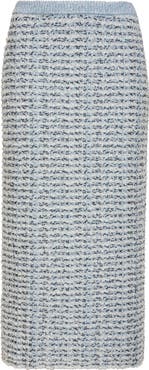 ST. JOHN Sequin Metallic Eyelash Knit Skirt