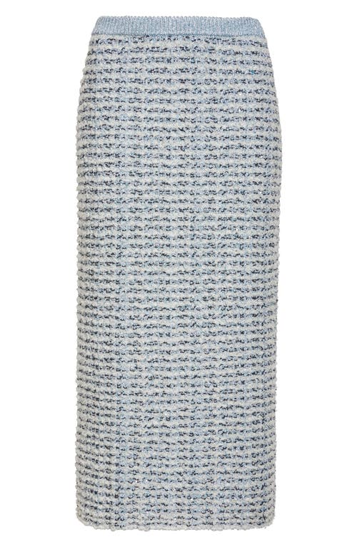 St John St. John Sequin Metallic Eyelash Knit Skirt In Blue
