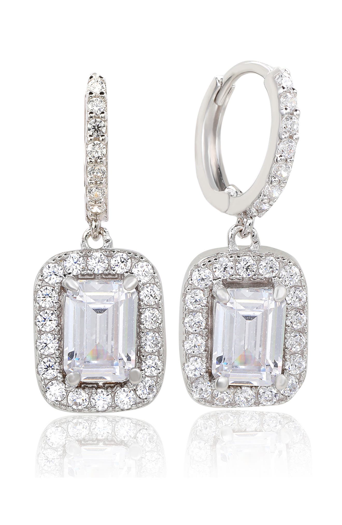 SUZY LEVIAN Sterling Silver Cubic Zirconia Drop Earrings