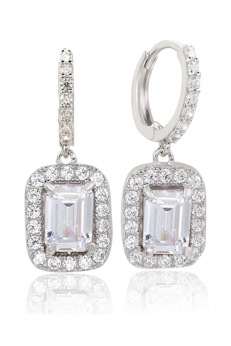 Sterling Silver Cubic Zirconia Drop Earrings, Main, color, WHITE