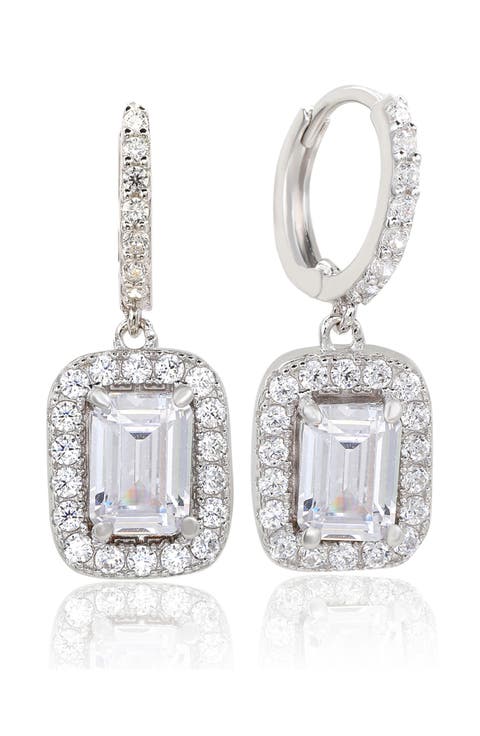 Sterling Silver Cubic Zirconia Drop Earrings