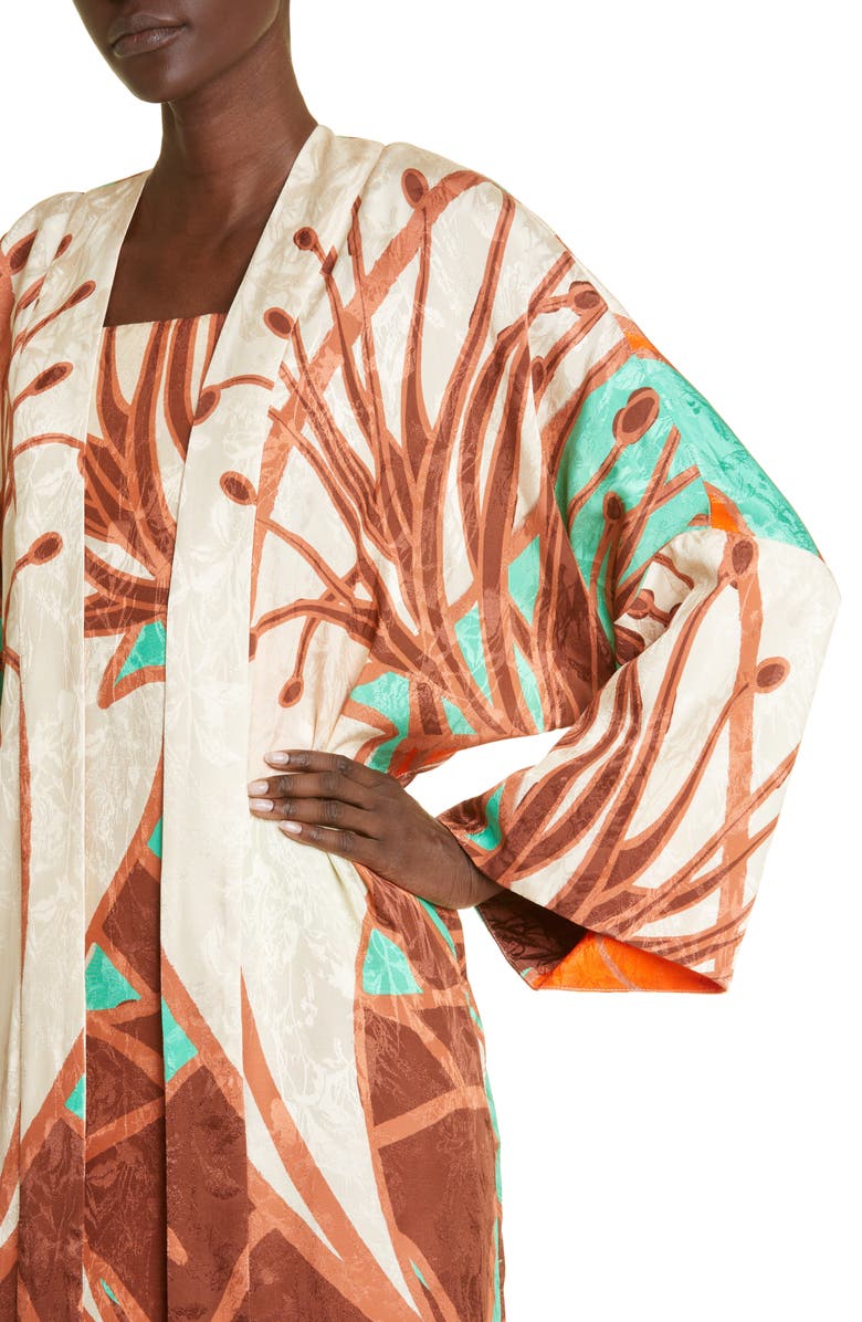 Johanna Ortiz Tropical Pea Romance Floral Jacquard Duster, Alternate, color, 