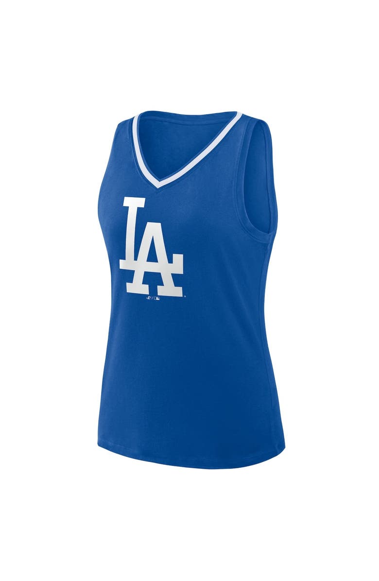 PROFILE Women's  Royal Los Angeles Dodgers Plus Sized Stellar Win V-Neck Tank Top, Alternate, color, 