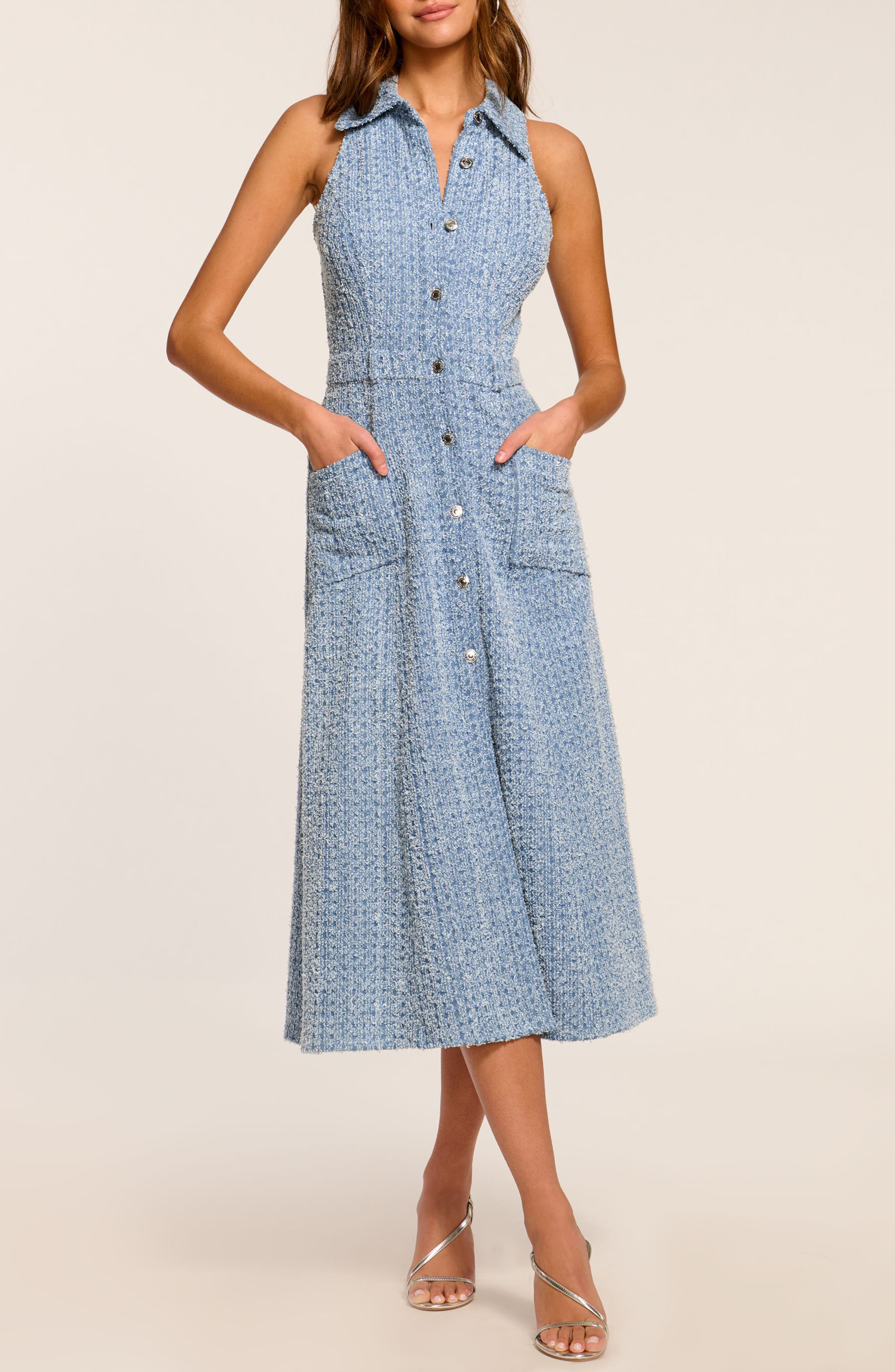 Ramy Brook Yesenia Cotton Blend Tweed Midi Dress (Women) | Nordstrom