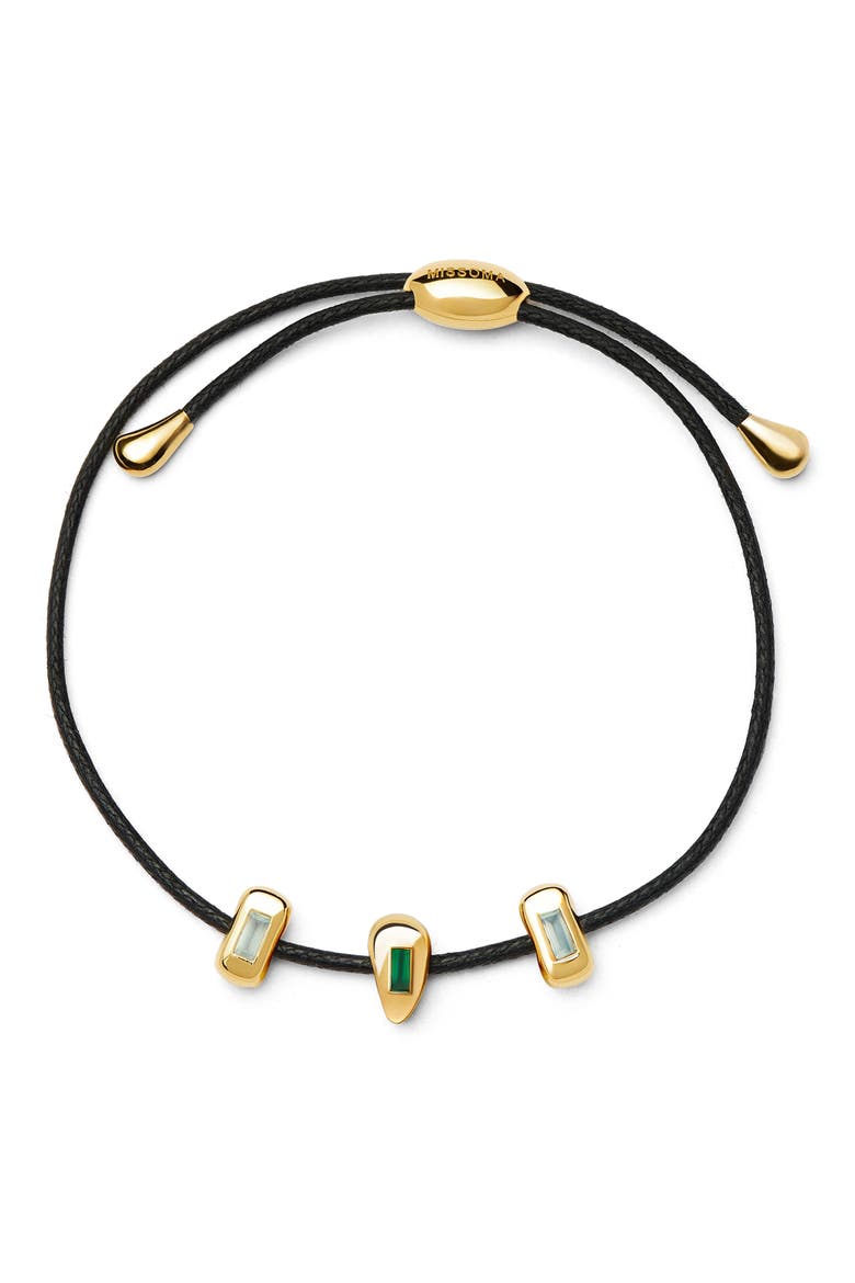 Molten Stone Baguette Cord Bracelet, Alternate, color, GOLD