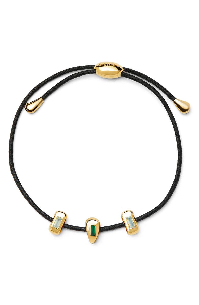 Missoma Molten Stone Baguette Cord Bracelet, Alternate, color, Gold