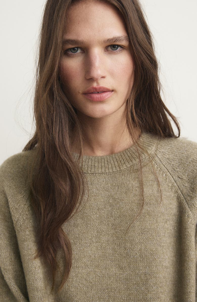 MANGO Crewneck Sweater, Alternate, color, Forest Green