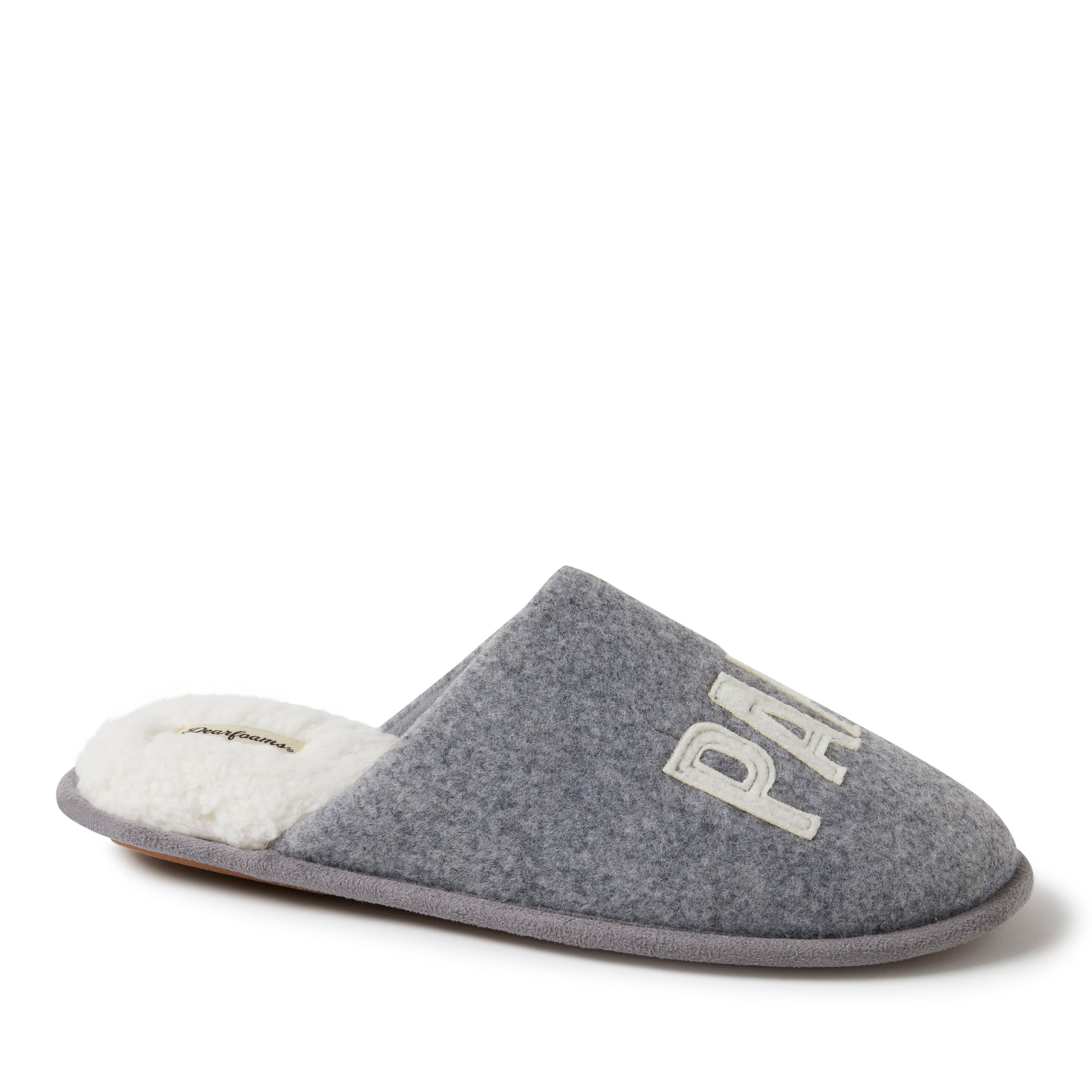 DEARFOAMS Carson Papa Bear Dad Scuff Slipper, Alternate, color, Light Heather Grey