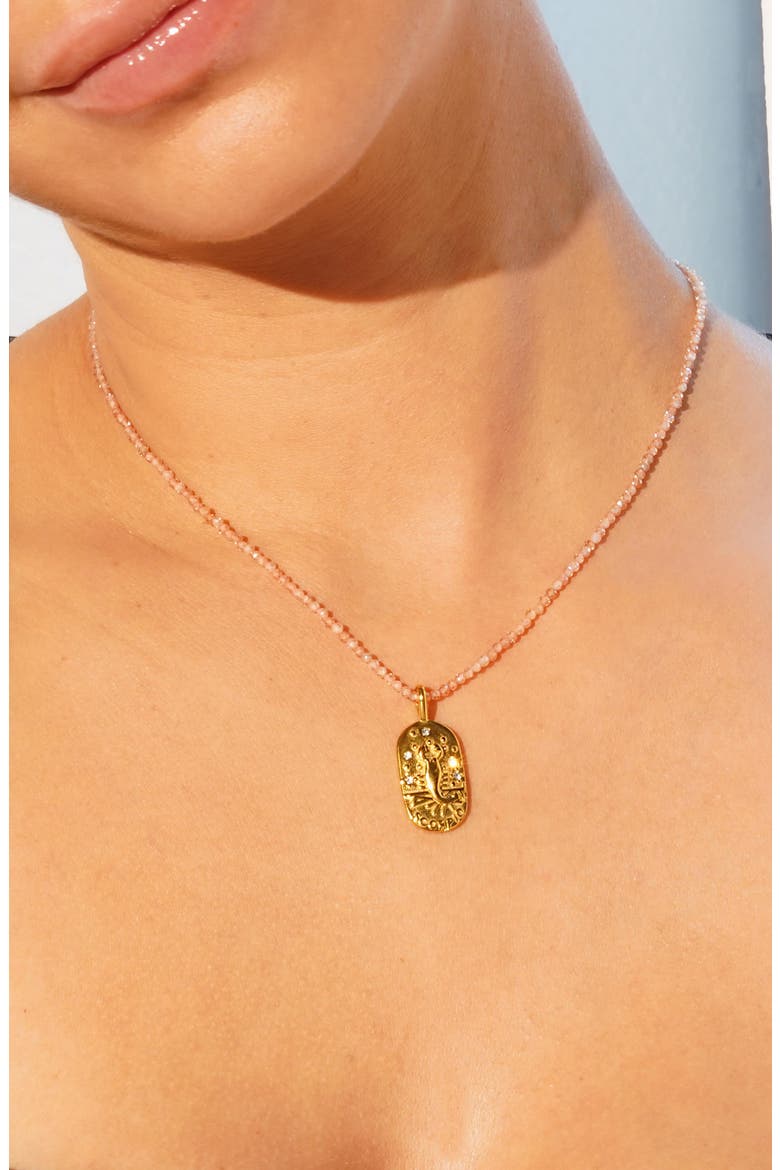 Sunrise Zodiac Pendant Necklace, Alternate, color, GOLD/PEACH SCORPIO