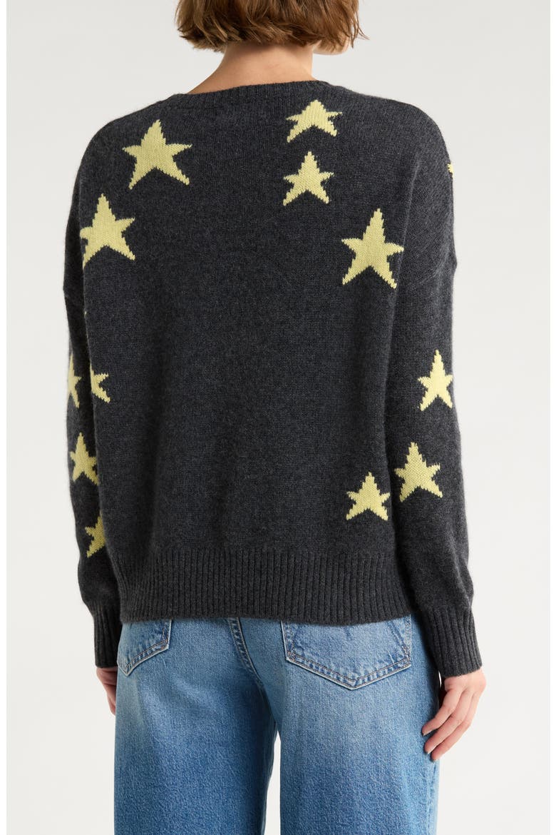 Star Cashmere Sweater, Alternate, color, DEEP STORM HEATR / PANNA COTTA
