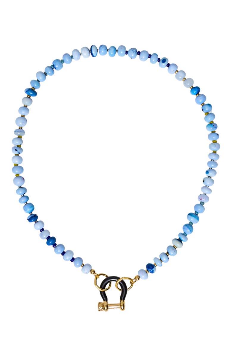 SHOP SPICY DAN Lucky Gender Inclusive Blue Opal Necklace, Main, color, Blue