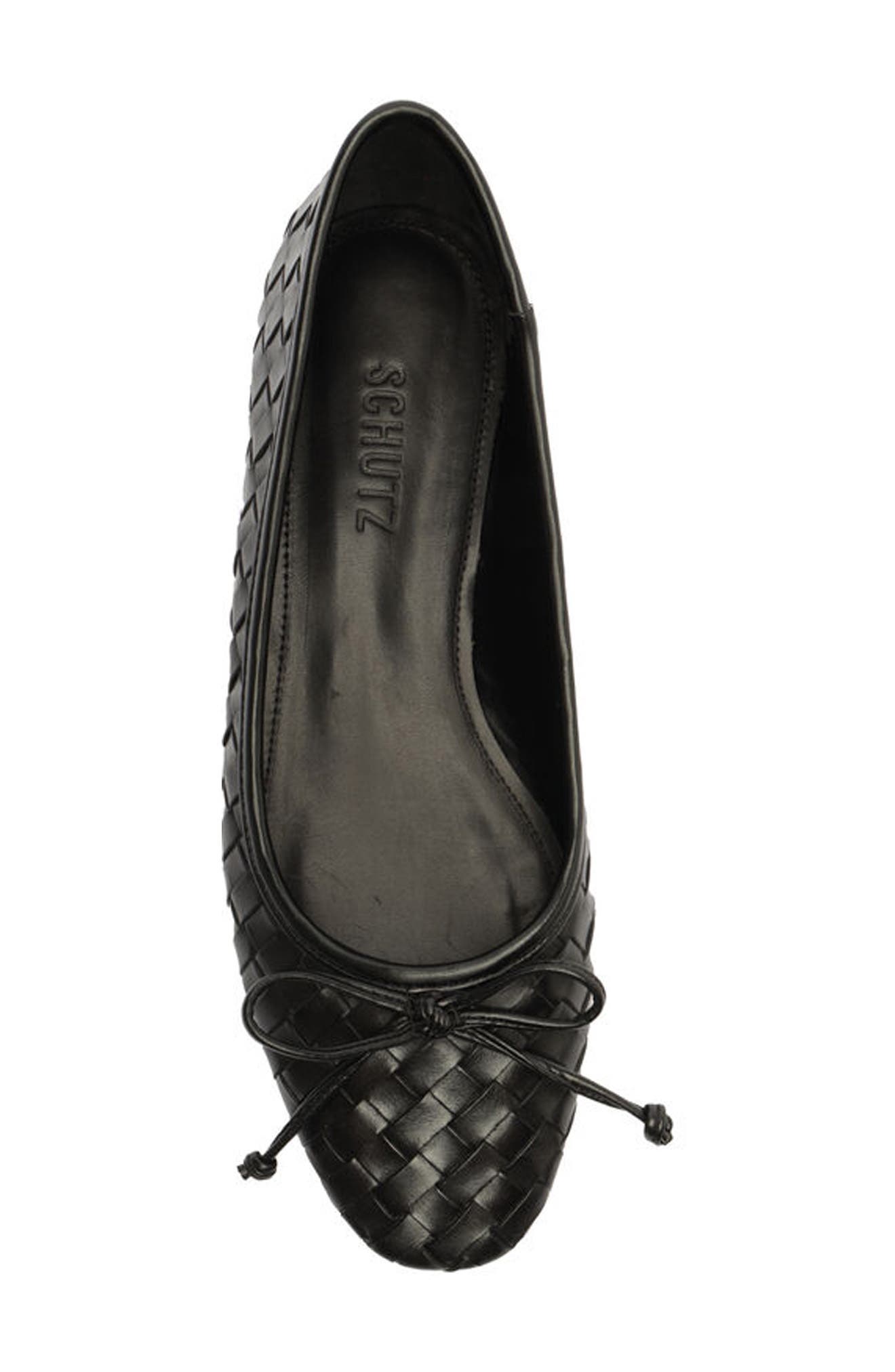 Schutz Arissa Woven Ballet Flat, Alternate, color, Black