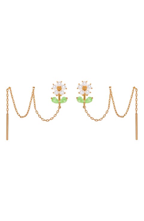 Daisy Petal Threader Earrings