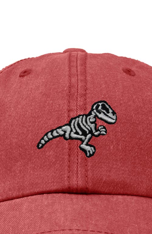 Dalix Fossil Embroidered Outdoor Hat In Washed Red