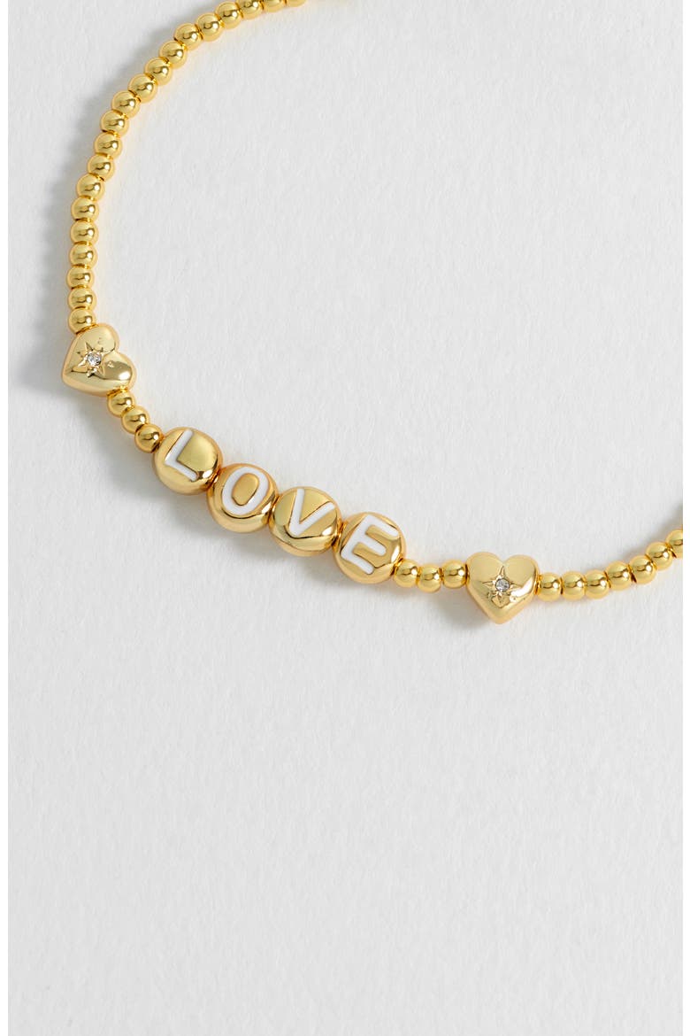 Love Letter Beaded Bracelet, Alternate, color, GOLD