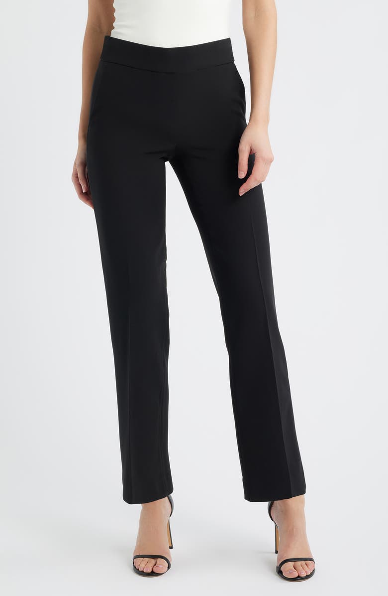 Anne Klein Grace High Waist Pull-On Pants, Main, color, Anne Black