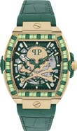 PHILIPP PLEIN The $keleton 2.0 Automatic Leather Strap Watch, 44mm