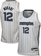 Nike Youth Nike Ja Morant White Memphis Grizzlies 2025/26 City Edition Swingman Jersey