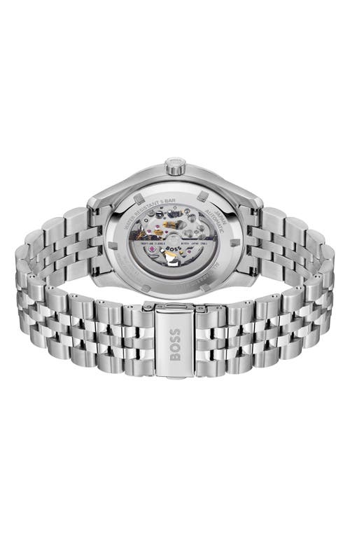 Hugo Boss Boss Principle Skeleton Automatic Bracelet Watch, 41mm In Dark Green