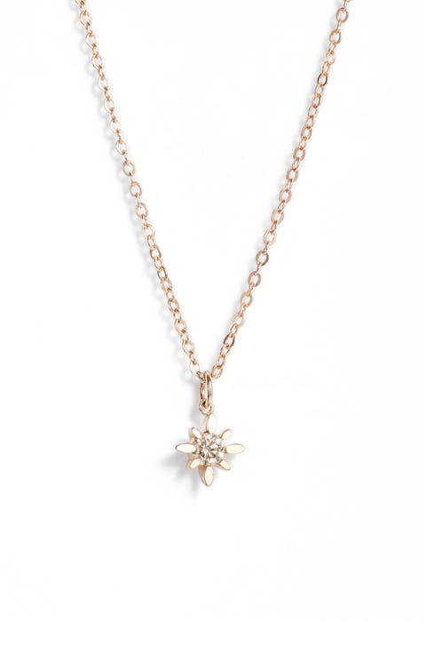 Geneva Diamond Flower Pendant Necklace