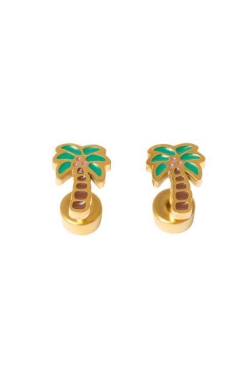 Palm Tree Stud Earrings