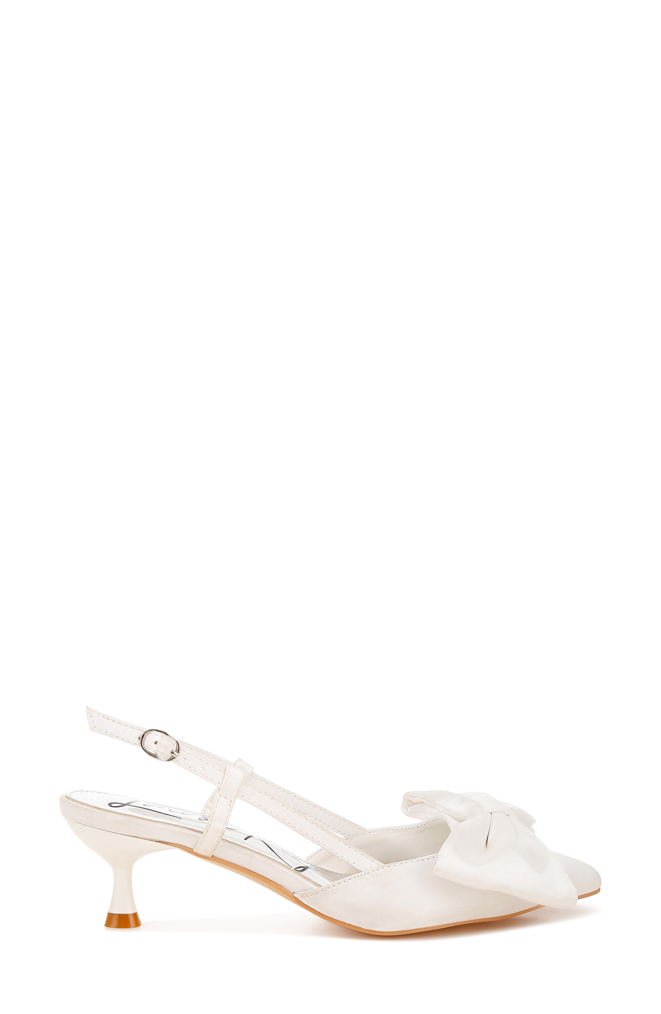 LONDON RAG Okshak Satin Bow Slingback Pump, Alternate, color, White
