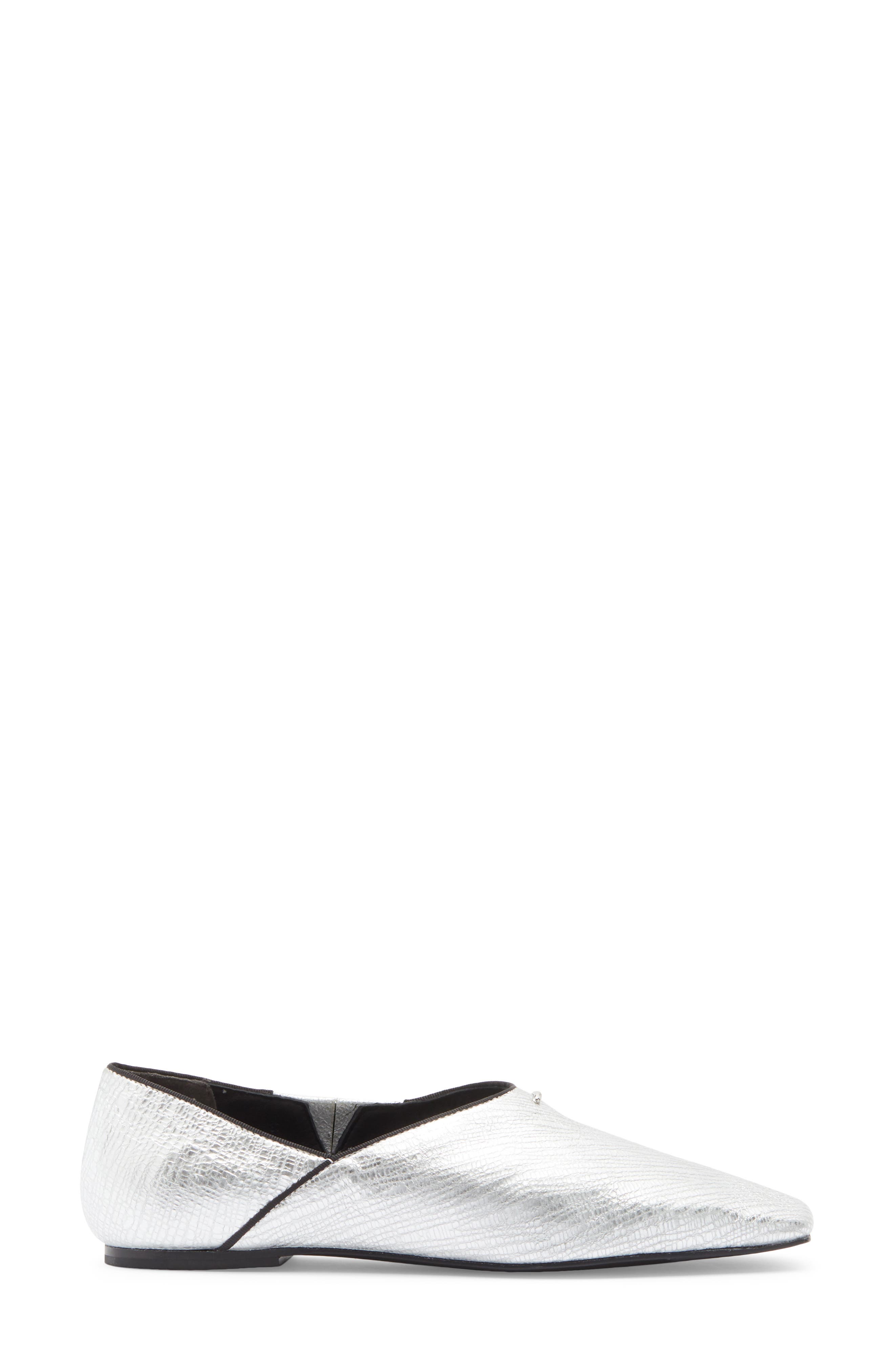 Sadie Pointed Toe Flat, Alternate, color, SILVER