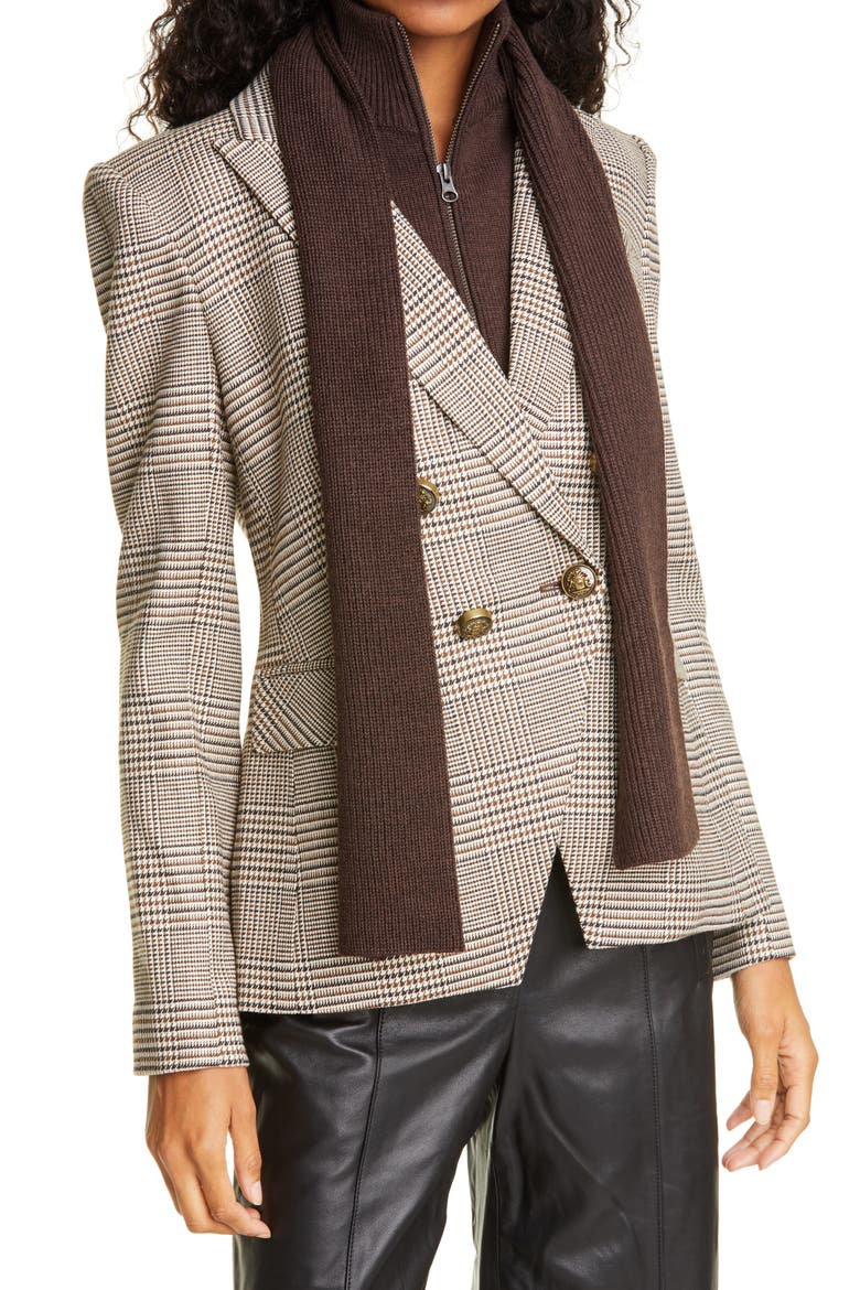 Nassau Merino Wool Scarf Dickey, Alternate, color, BROWN MELANGE