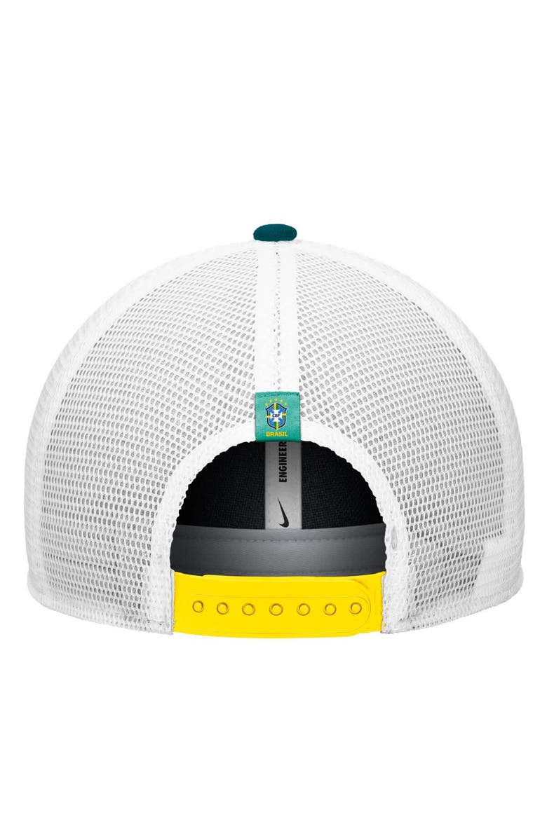 Nike Men's Nike Green Brazil National Team Rise Rope Trucker A-Frame Adjustable Hat, Alternate, color, Green