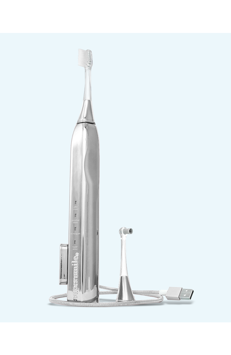 Supersmile Zina45 Sonic Pulse Toothbrush With Case, Main, color, Chromse Silver