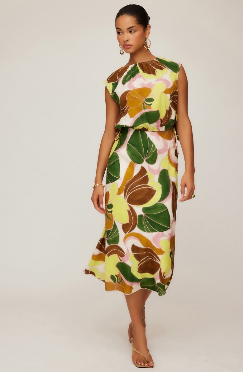 FIFTEEN TWENTY Mia Bias Cut Midi Skirt, Alternate, color, Print